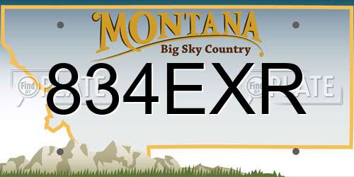 834EXR Montana License Plate