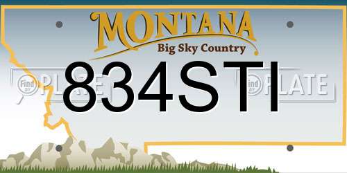 834STI Montana License Plate