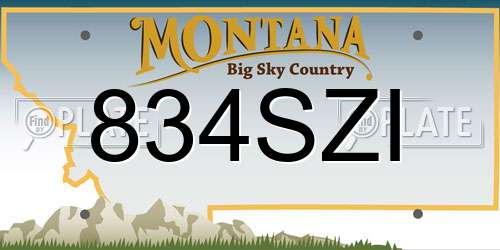 834SZI Montana License Plate