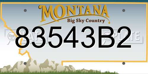 83543B2 Montana License Plate