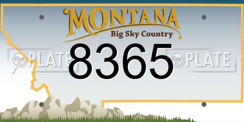 8365 Montana License Plate