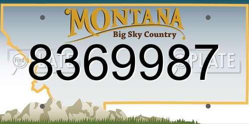 8369987 Montana License Plate