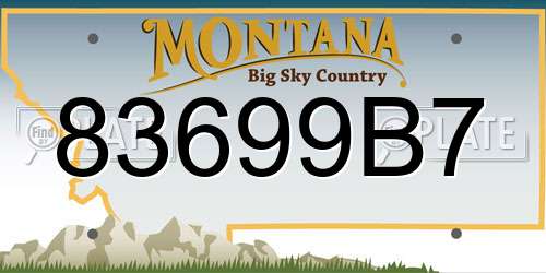 83699B7 Montana License Plate
