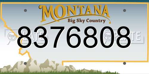 8376808 Montana License Plate