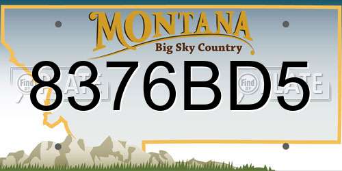 8376BD5 Montana License Plate