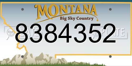 8384352 Montana License Plate