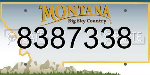 8387338 Montana License Plate