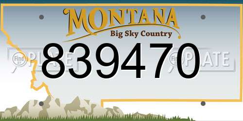 839470 Montana License Plate