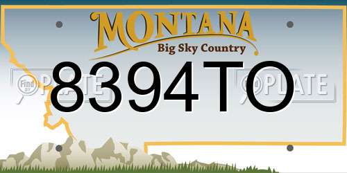 8394TO Montana License Plate