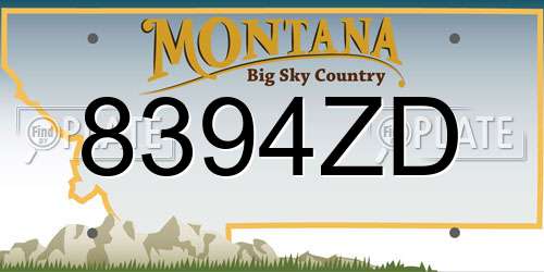 8394ZD Montana License Plate