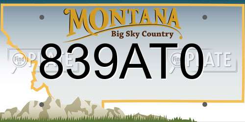 839AT0 Montana License Plate
