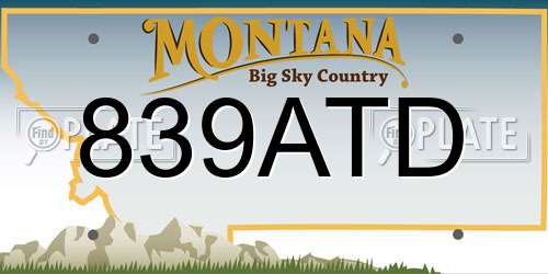 839ATD Montana License Plate
