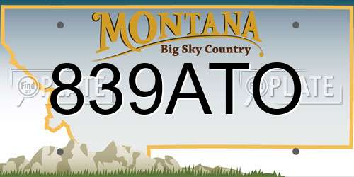 839ATO Montana License Plate