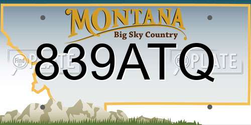 839ATQ Montana License Plate