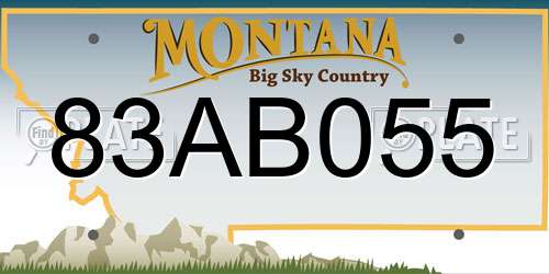 83AB055 Montana License Plate