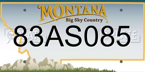 83AS085 Montana License Plate