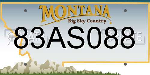 83AS088 Montana License Plate
