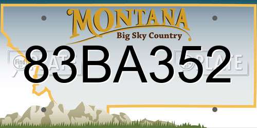 83BA352 Montana License Plate