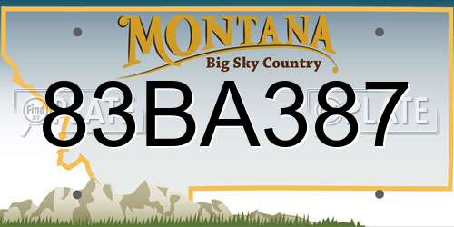 83BA387 Montana License Plate