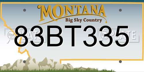 83BT335 Montana License Plate