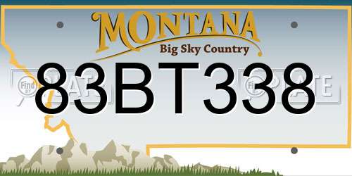83BT338 Montana License Plate