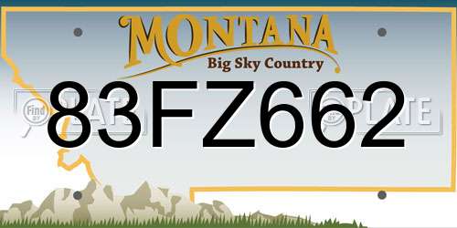 83FZ662 Montana License Plate