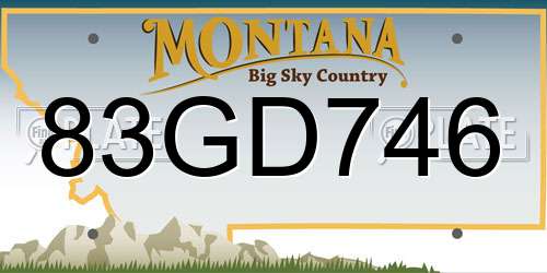 83GD746 Montana License Plate