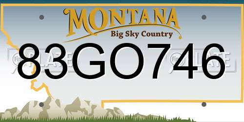 83GO746 Montana License Plate