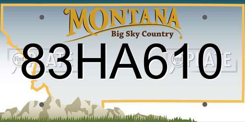 83HA610 Montana License Plate