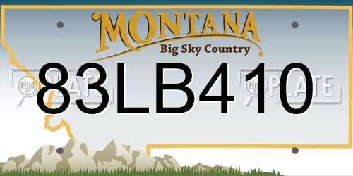 83LB410 Montana License Plate