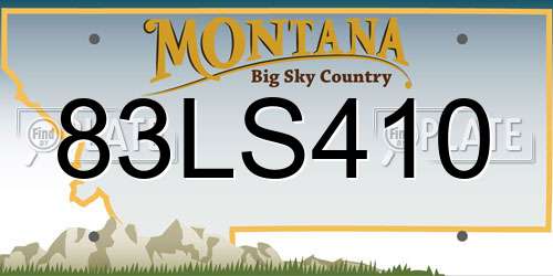 83LS410 Montana License Plate