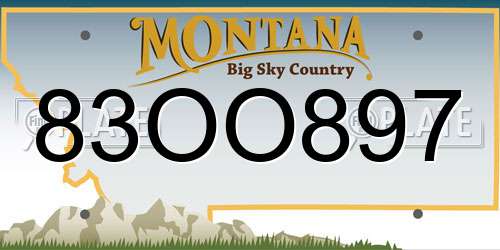 83OO897 Montana License Plate