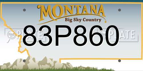 83P860 Montana License Plate