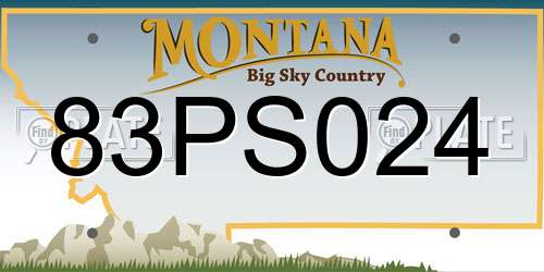 83PS024 Montana License Plate