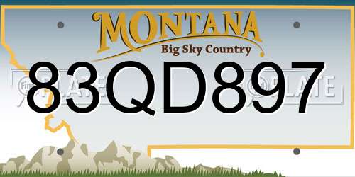 83QD897 Montana License Plate