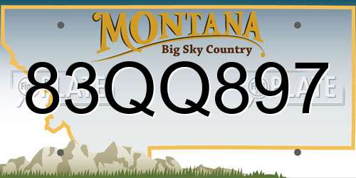 83QQ897 Montana License Plate