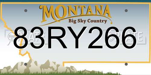 83RY266 Montana License Plate