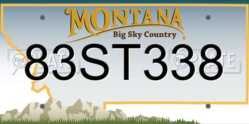 83ST338 Montana License Plate
