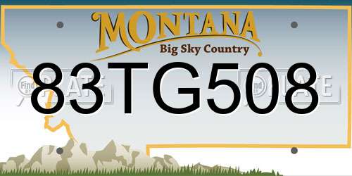 83TG508 Montana License Plate
