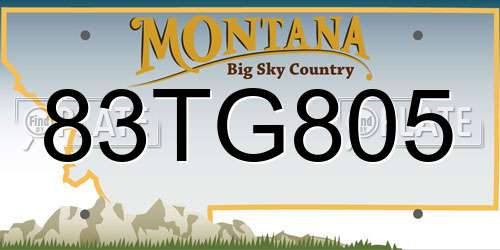 83TG805 Montana License Plate