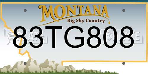 83TG808 Montana License Plate