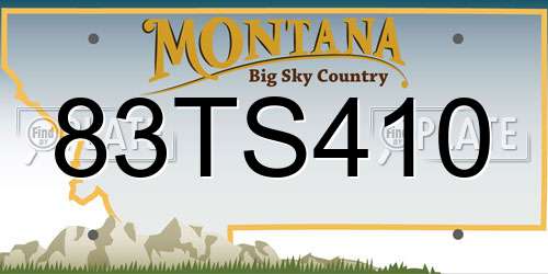83TS410 Montana License Plate