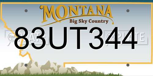 83UT344 Montana License Plate