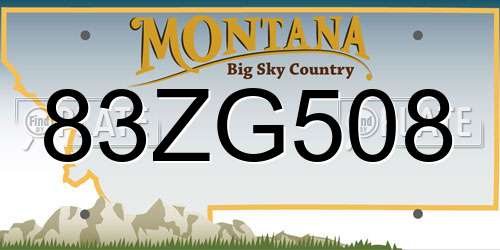 83ZG508 Montana License Plate