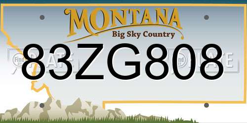 83ZG808 Montana License Plate