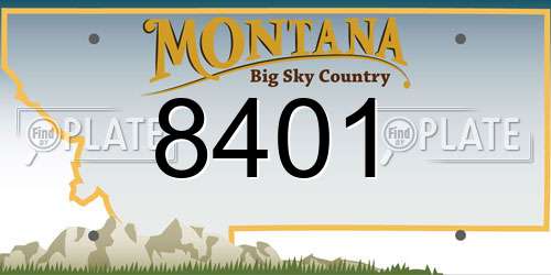 8401 Montana License Plate