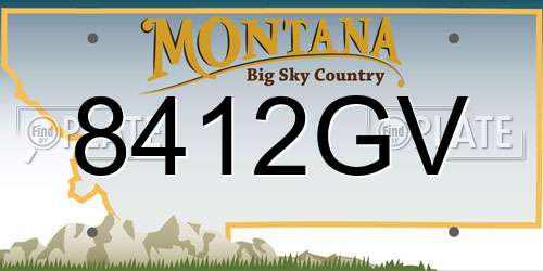 8412GV Montana License Plate