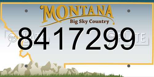 8417299 Montana License Plate