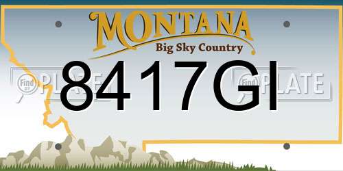 8417GI Montana License Plate