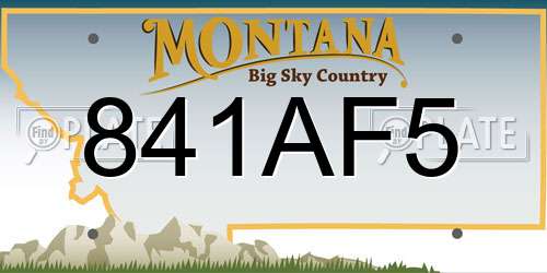 841AF5 Montana License Plate
